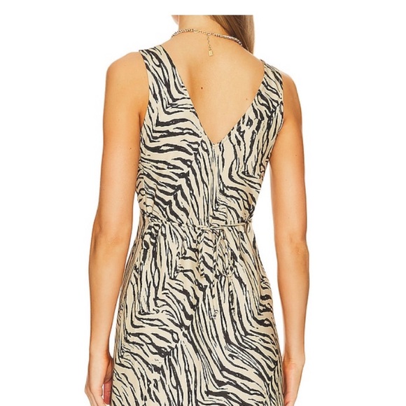 Silk Zebra Midi Dress. WORN ONCE size XS - Picture 2 of 5